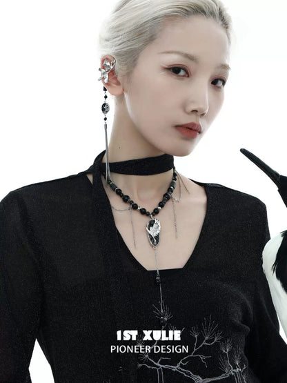 Rebellious Crane Tassel Necklace