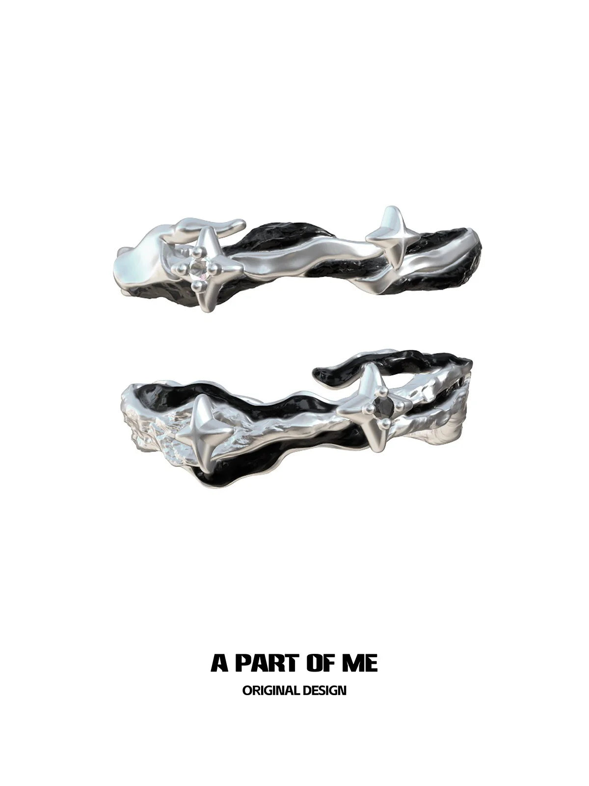 Black Galaxy Couple Rings
