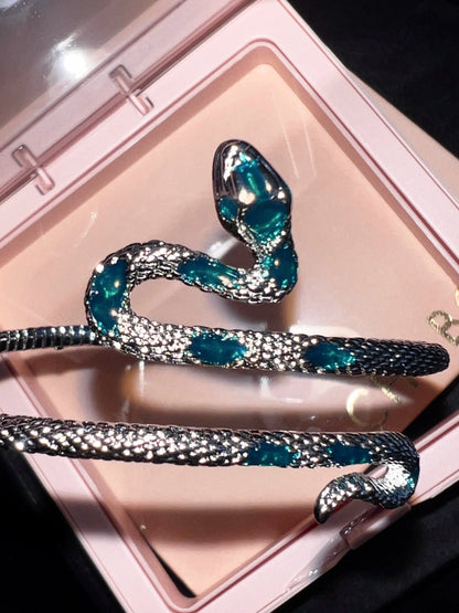 "Green Wrapped Snake" Gothic Bracelet