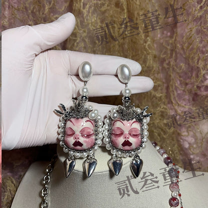 Earrings & Ear Cuffs-Ersan Tongsheng Original Heavy Industry Sweet Cool Niche Earrings Earclips Cute Niche Design Rock Punk Gift Recommendation