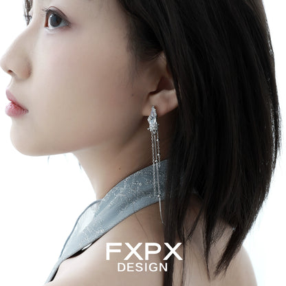 Y2K Chill Tassel Silver Earrings