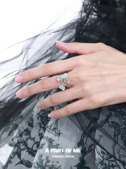 Blue Blooming Flower Ring