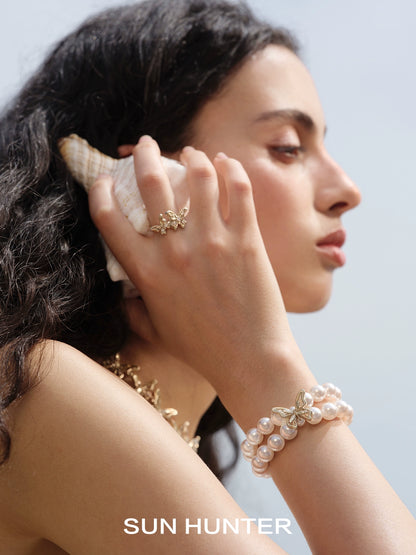 Lace Butterfly Pearl Bracelet