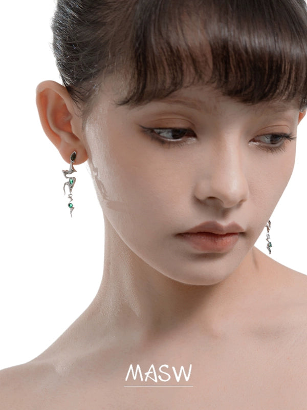 Snake Asymmetrical Punk Earrings
