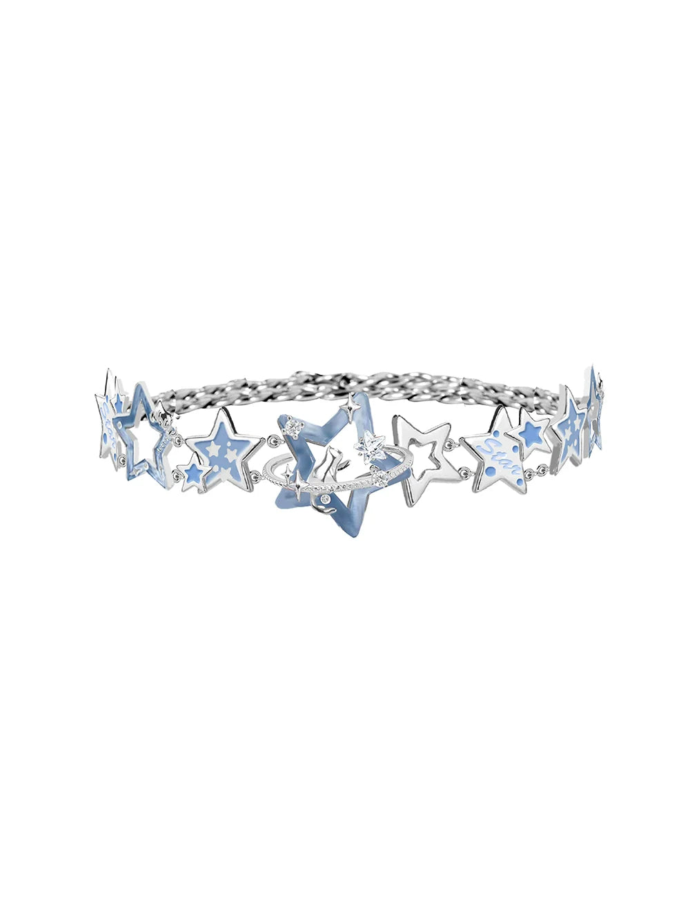 Blue Pentagram Funny Choker