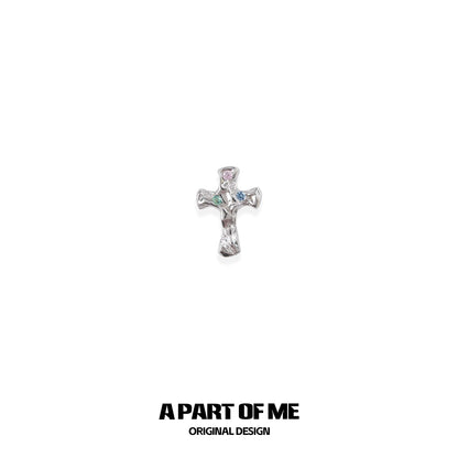 Colored Zircon Cross Earrings