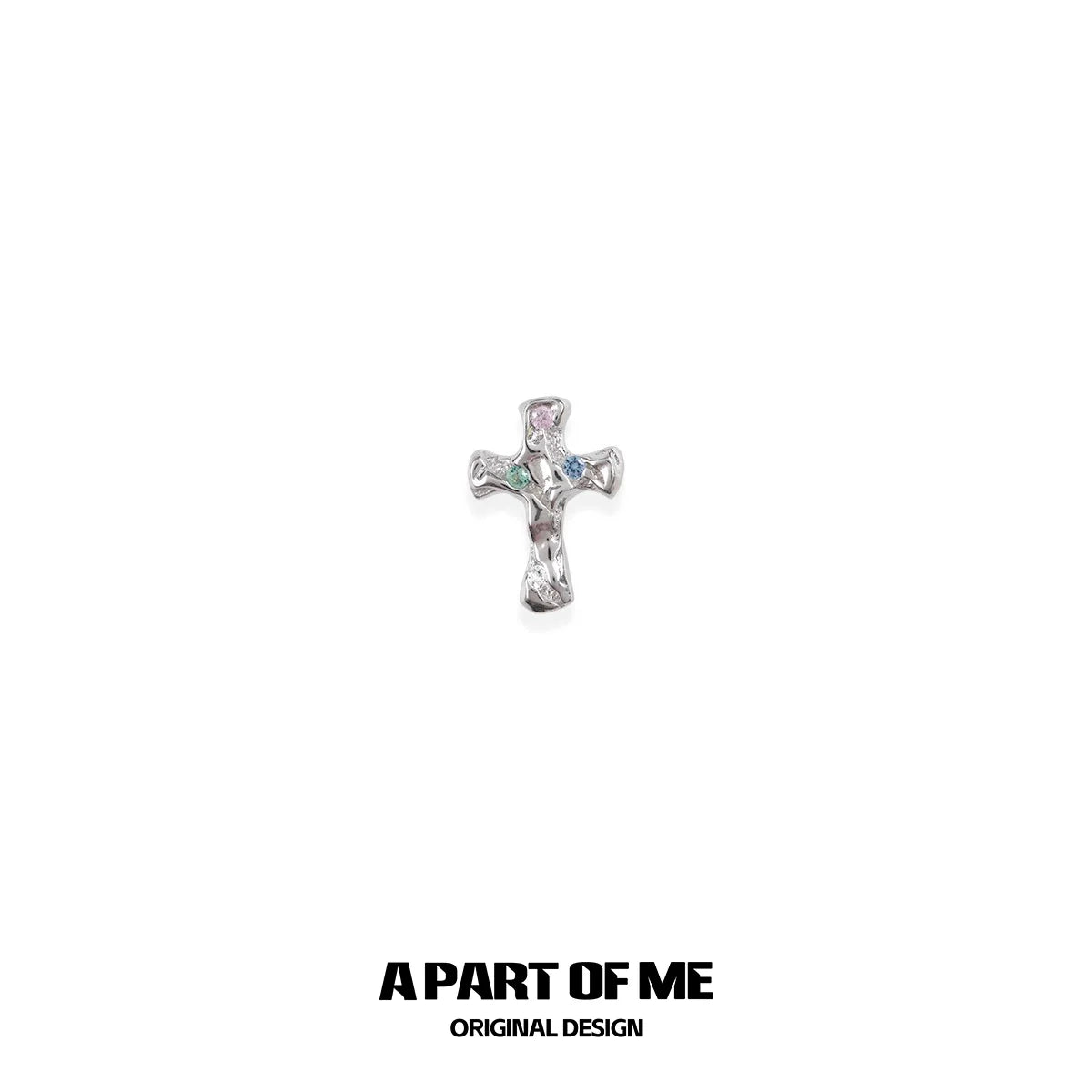 Colored Zircon Cross Earrings