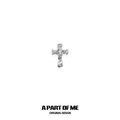 Colored Zircon Cross Earrings