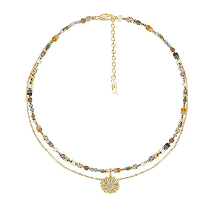 Colorful Beaded Daisy Necklace