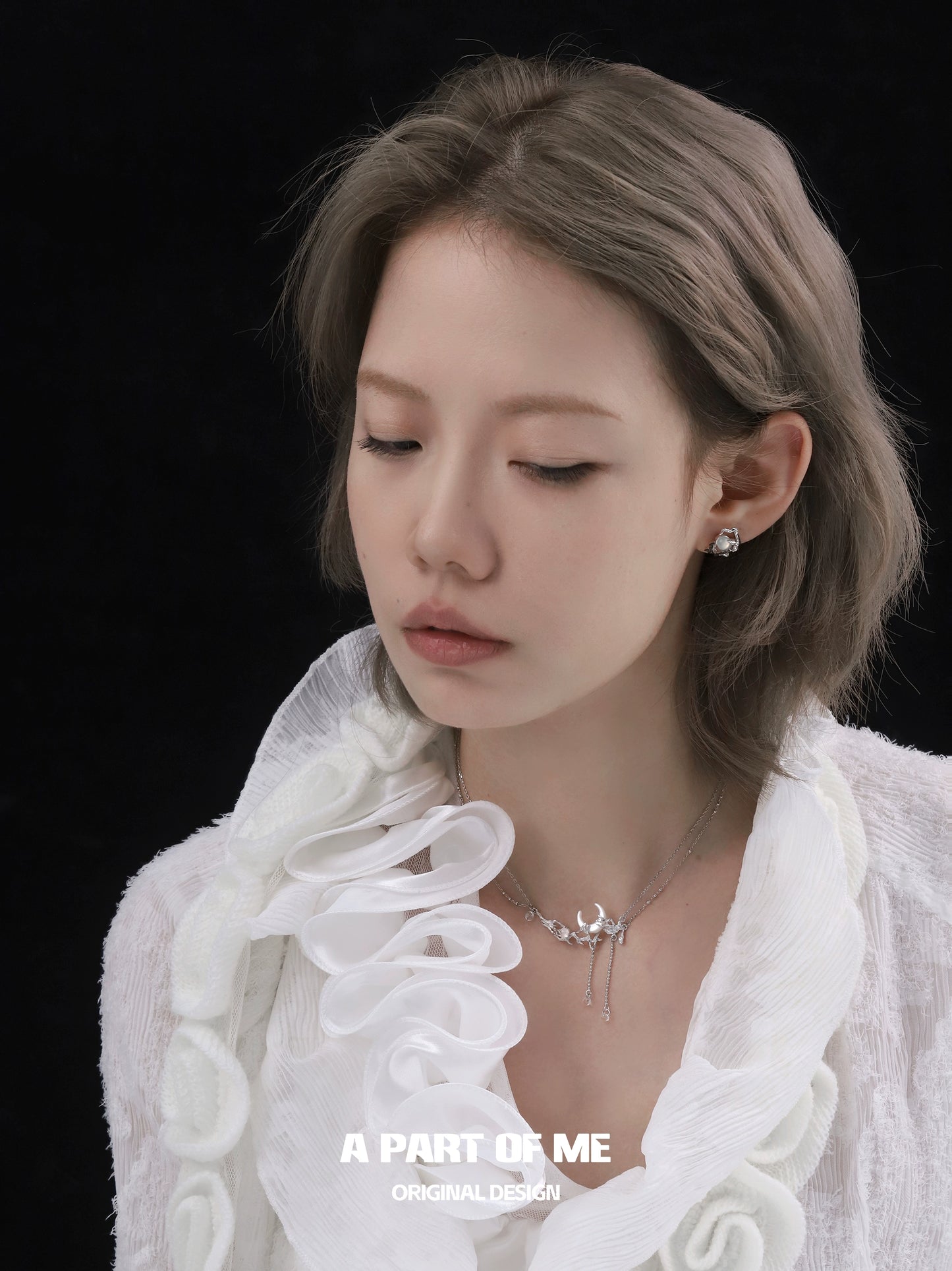 Falling Moon Silver Necklace