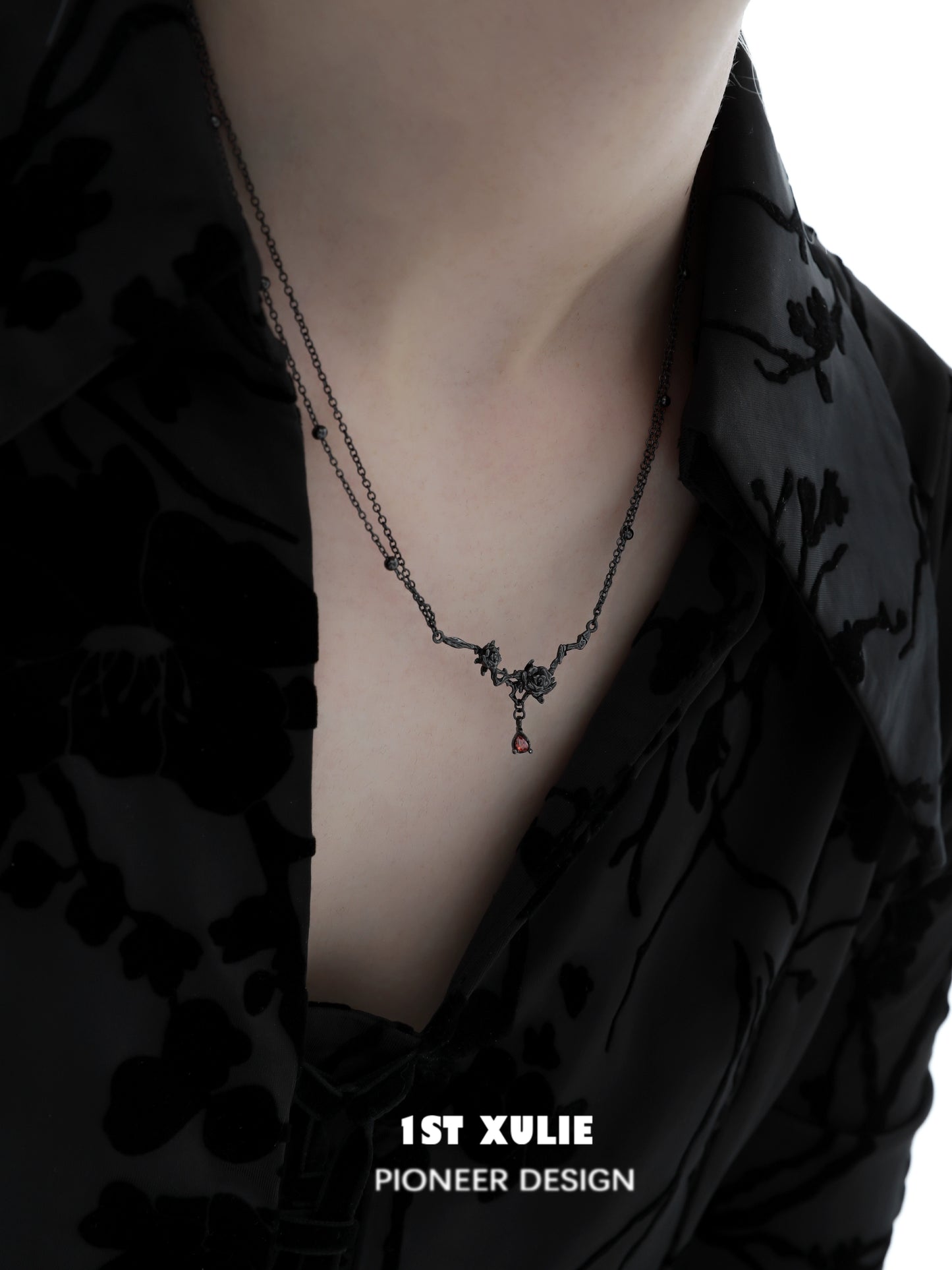 Y2K Hell Dark Rose Necklace