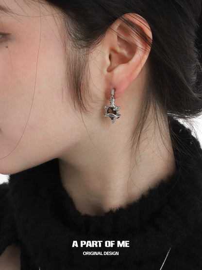 Red Zircon Retro Earrings