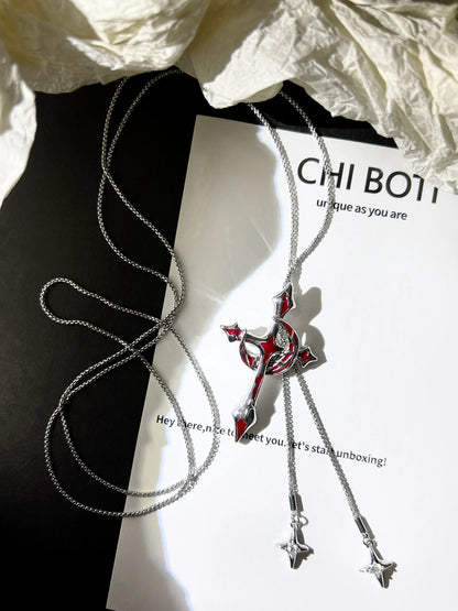 "Blood Moon Cross" Gothic Necklace