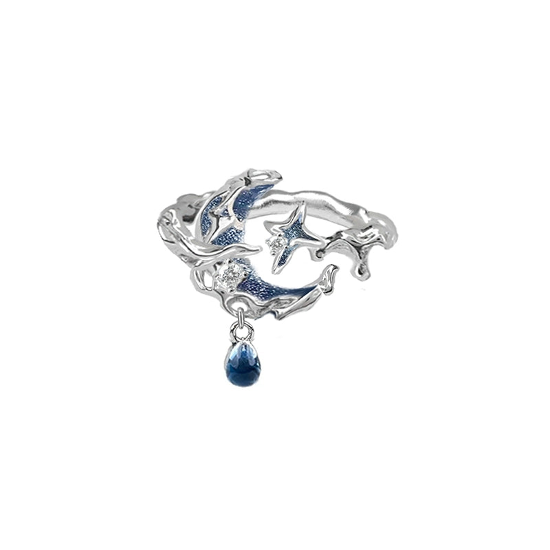Starry Sky Blue Moon Ring
