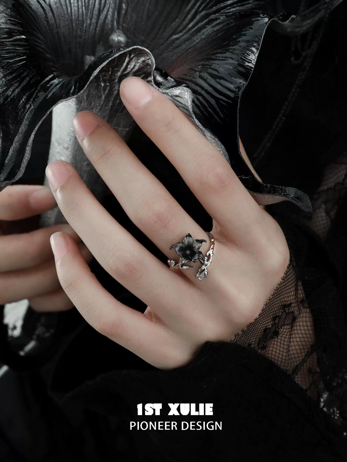 Diablo Mandala Gothic Silver Ring