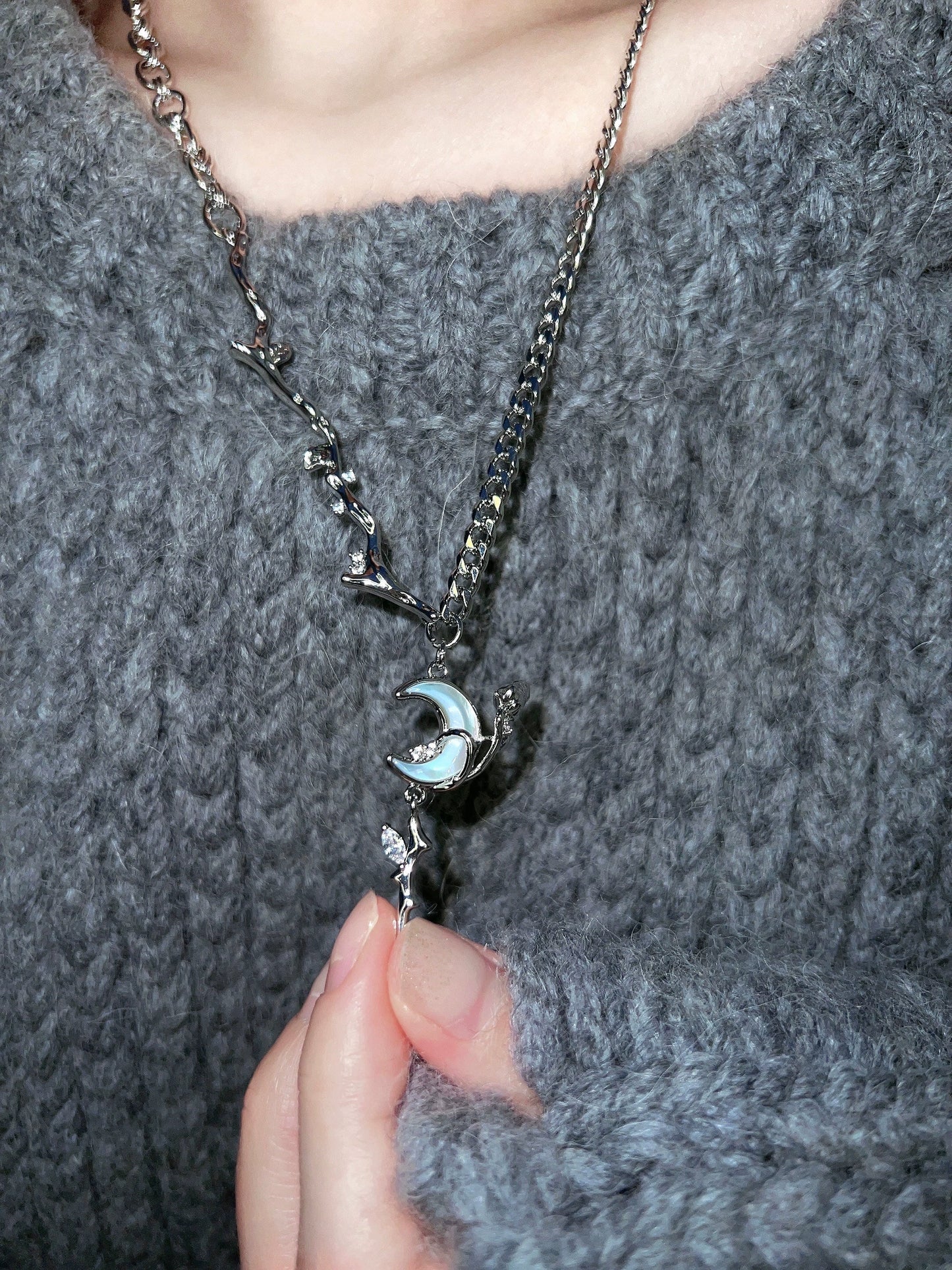 "Rose Luna" Zircon Necklace