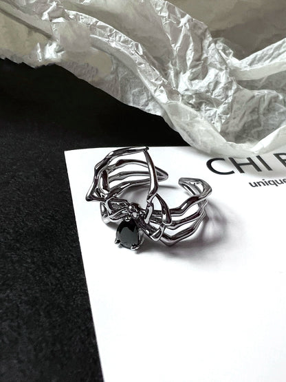 "Dark Spider" Zircon Ring