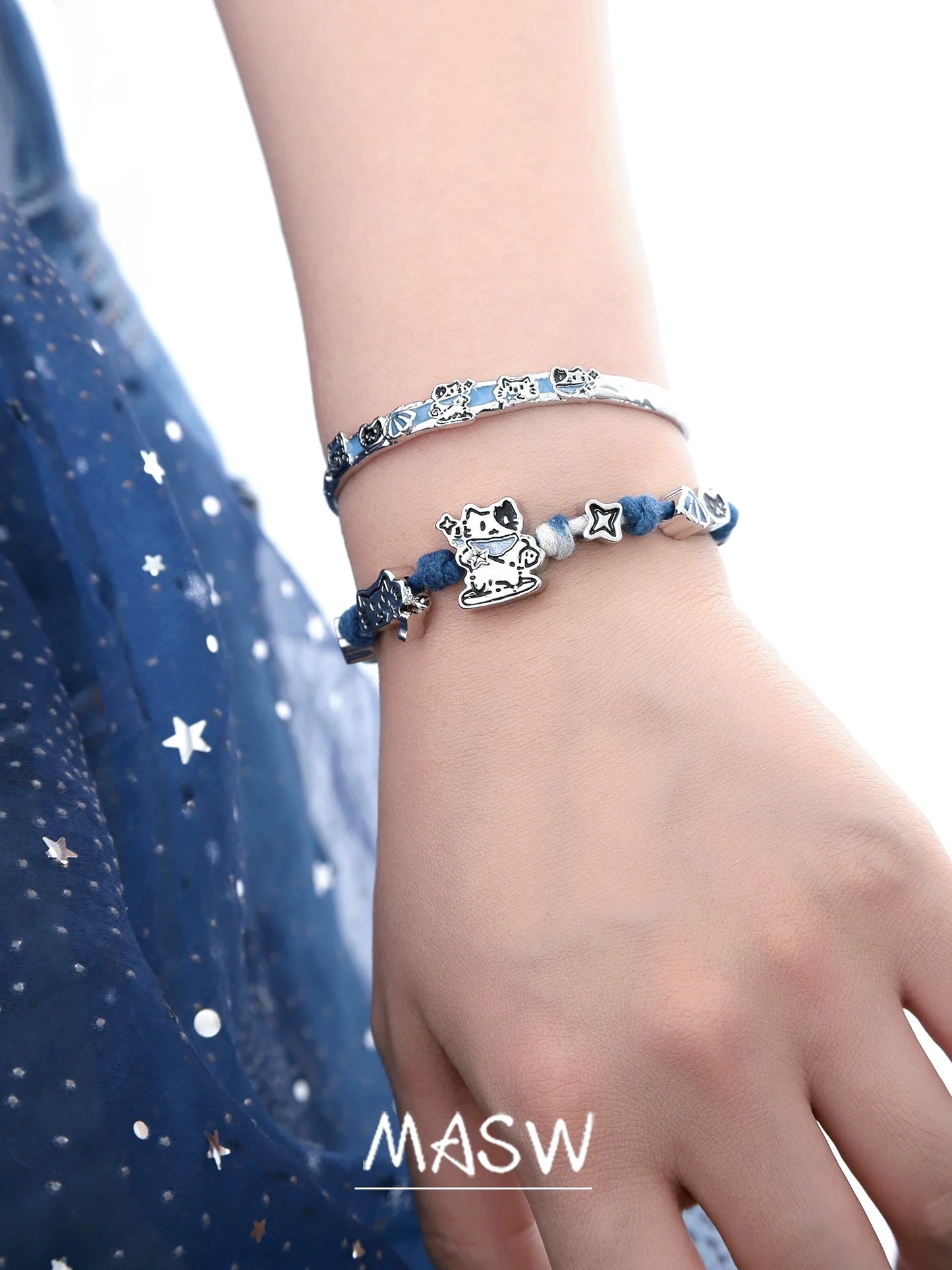 Blue Shell Cat Bracelet