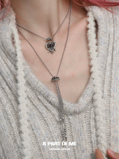 Retro Double-Layer Love Necklace