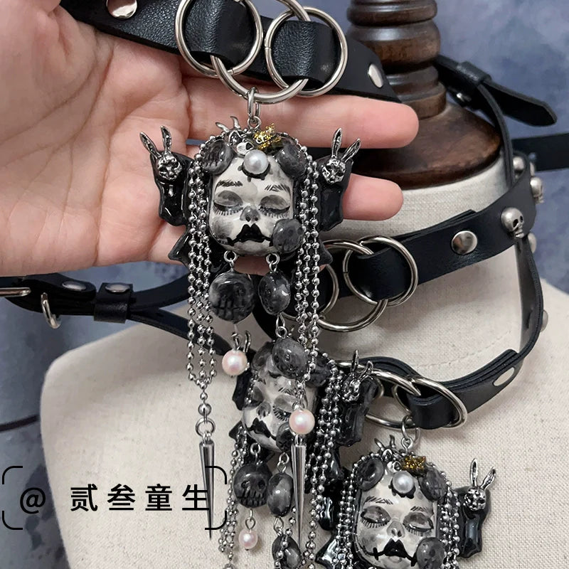Choker - Original Necklace Butterfly Doll Handmade Niche Gothic Diablo Heavy Metal Punk Collar Choker