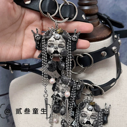 Choker - Original Necklace Butterfly Doll Handmade Niche Gothic Diablo Heavy Metal Punk Collar Choker