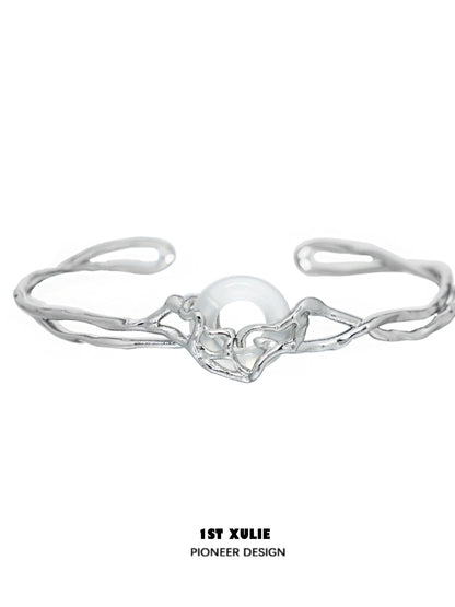 Gentle Time Agate Silver Bracelet