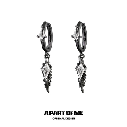 Y2K Feather Zircon Earrings