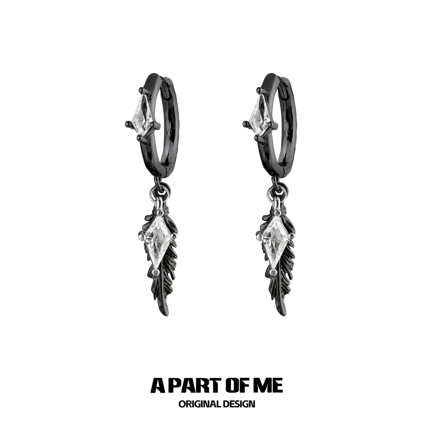 Y2K Feather Zircon Earrings