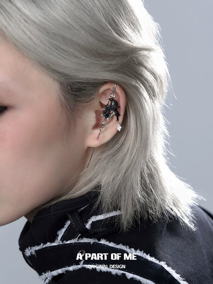 Dark Crow Rose Piercing Earrings