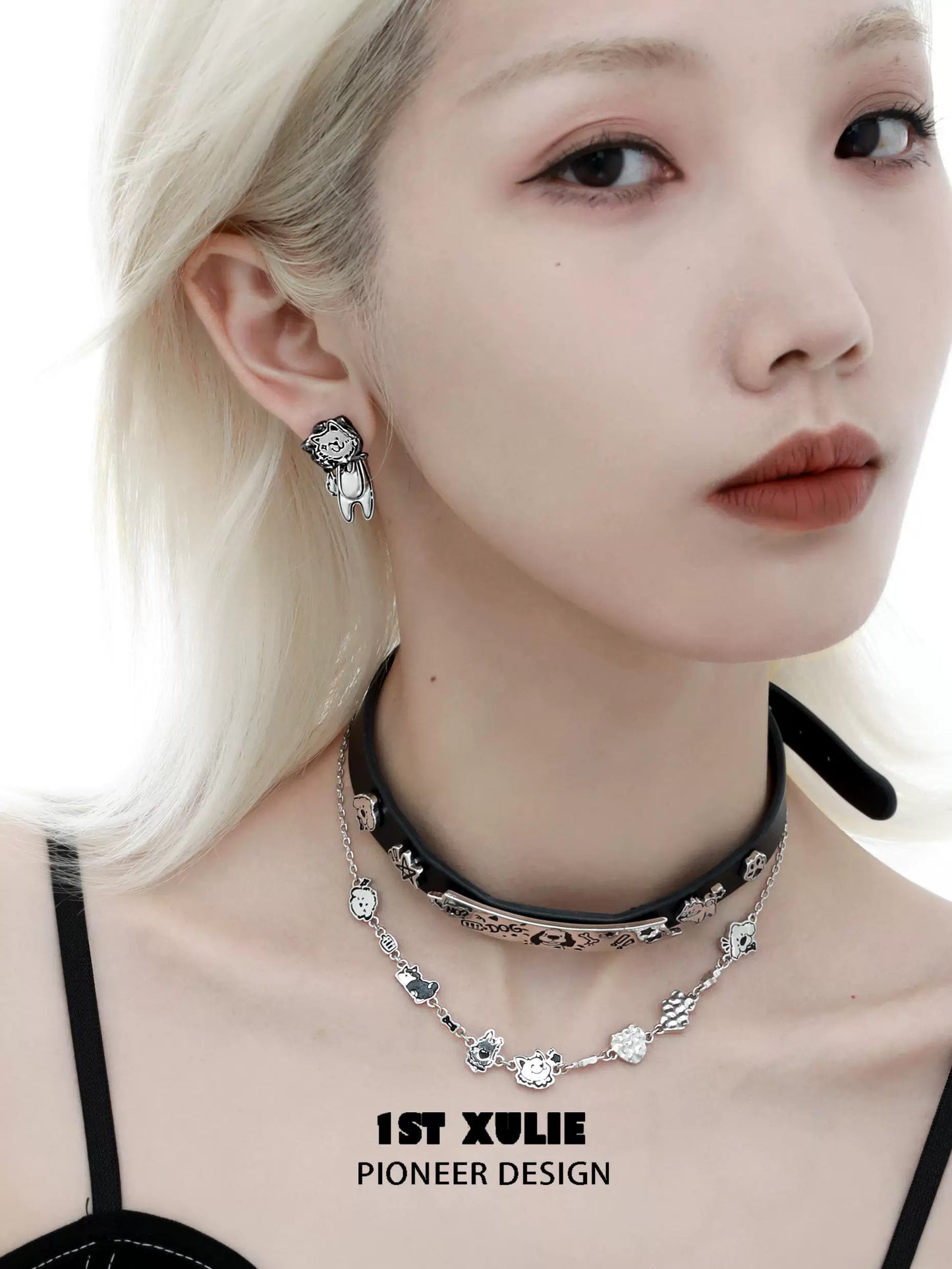 Joyful Pup Love Silver Earrings