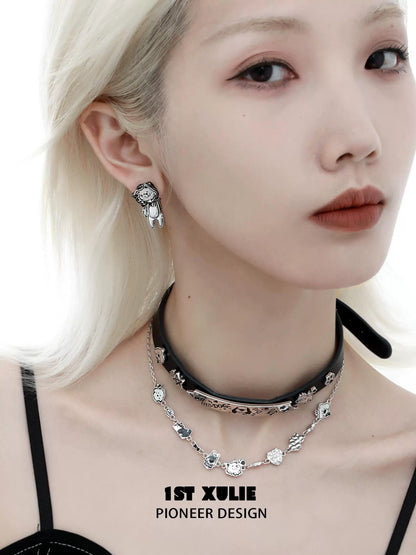 Joyful Pup Love Silver Earrings