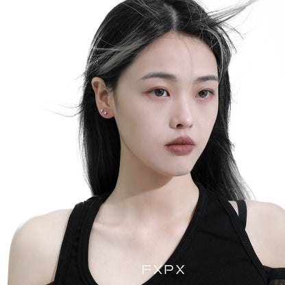 Minimalist Black & White Square Earrings