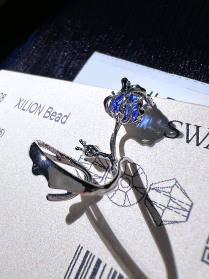 "Miracle Blue Rose" Vine Ring