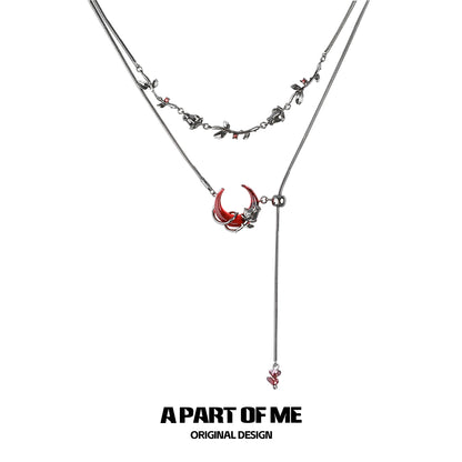 Blood Moon Rose Necklace
