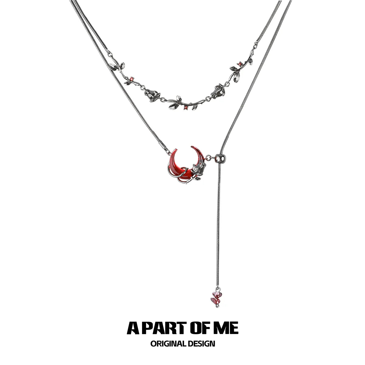 Blood Moon Rose Necklace