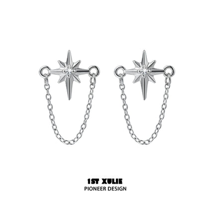 Futuristic Star Chain Earrings