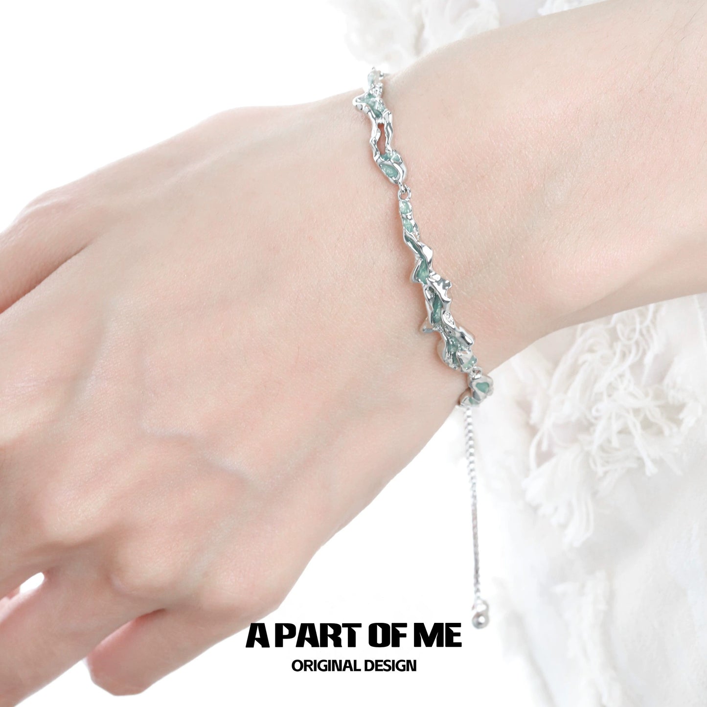 Clear Mint Epoxy Bracelet