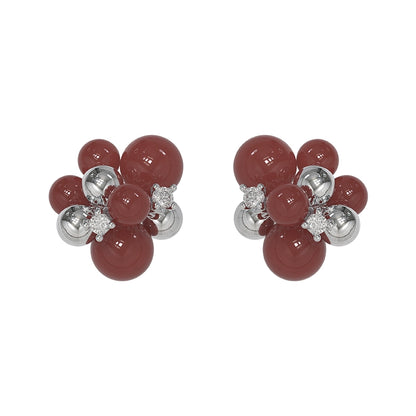 Explosive Black Agate Earrings