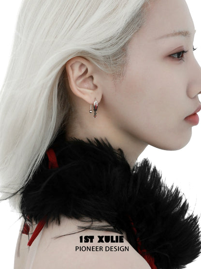 Red Enchanted Feather Earrings
