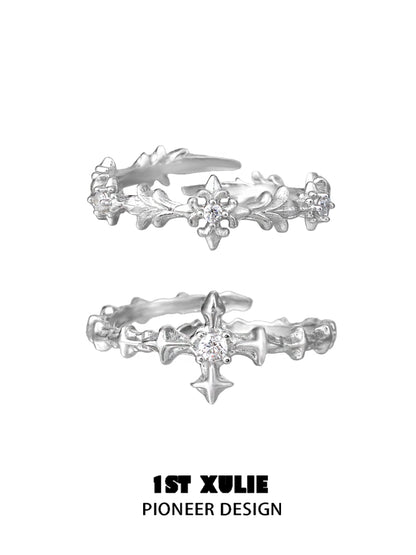 Guardian Cross Silver Couple Ring