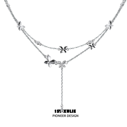 Dream Butterfly Manor Silver Necklace