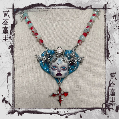 Necklaces-Ersan Tongsheng Necklace Niche Original Baby Design Diablo Subculture Punk Wind y2k Diablo Spice Girl Collarbone Chain