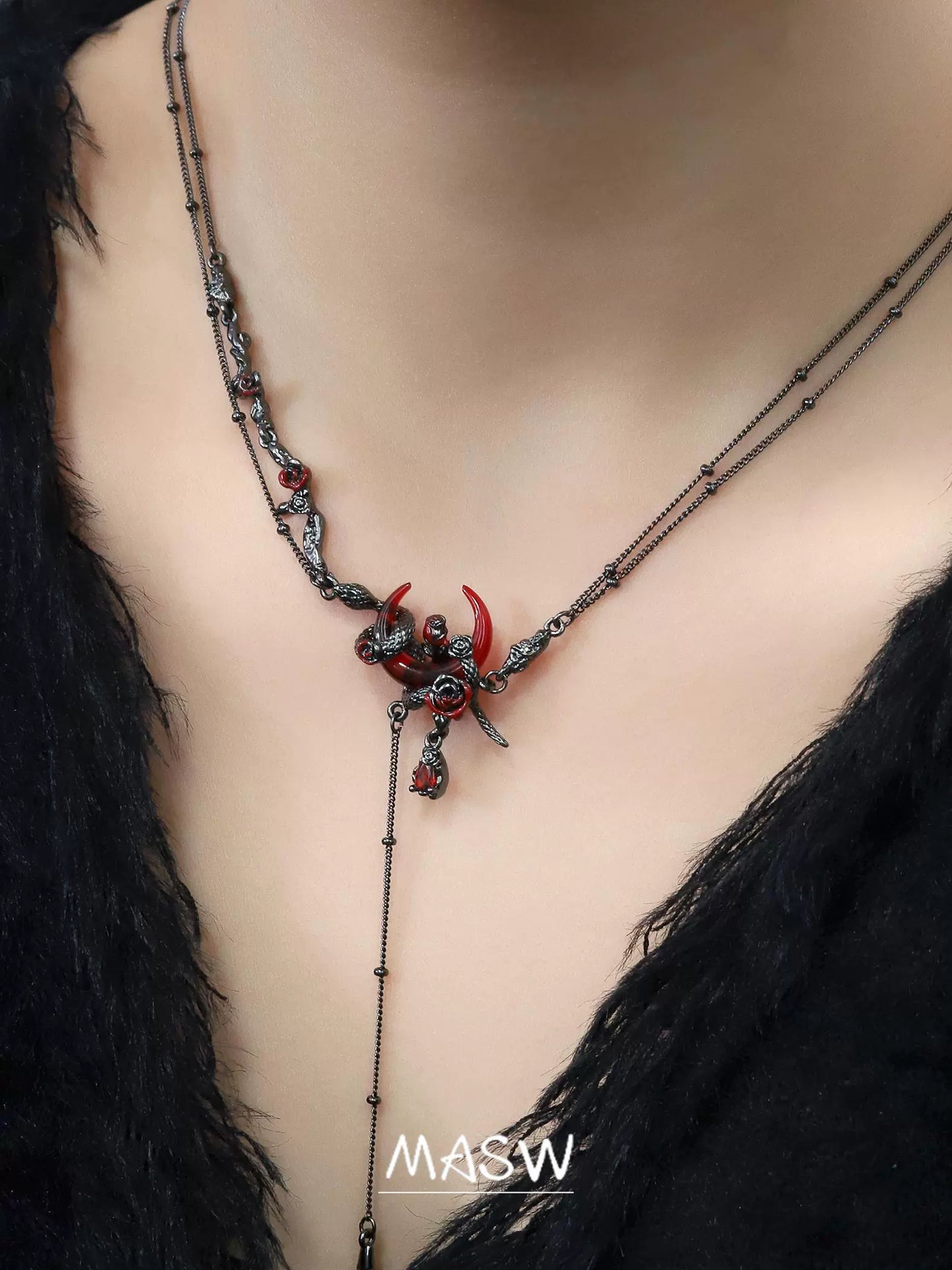 Blood Moon Fringe Choker