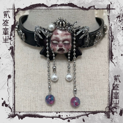 Choker-two three children original handmade belt collarbone chain subculture punk wind y2k dark babes goth choker