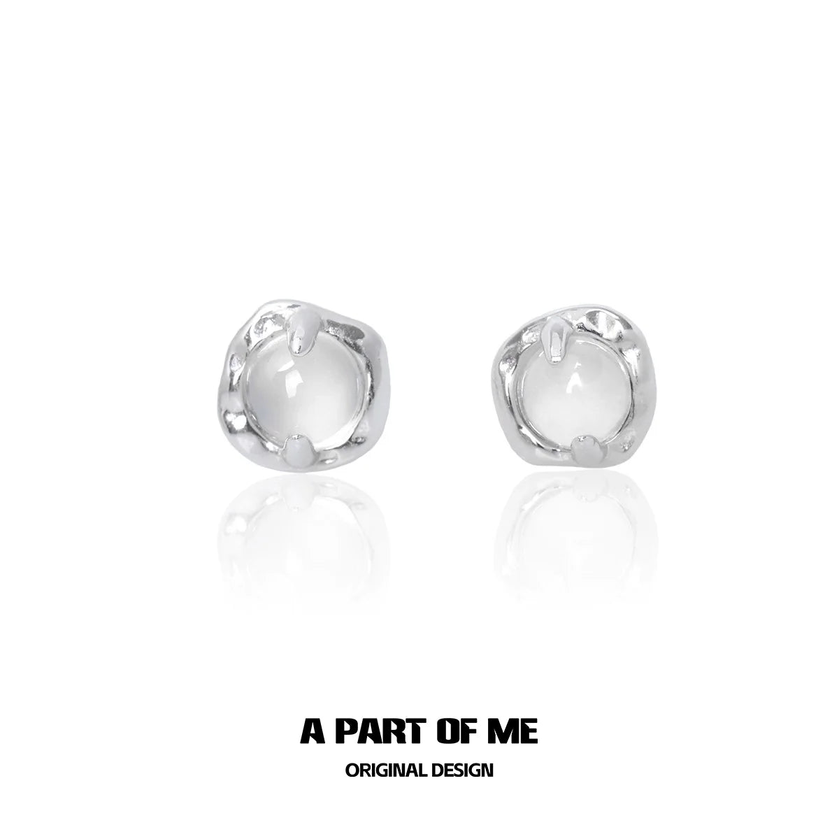 White Agate Mini Stud Earrings