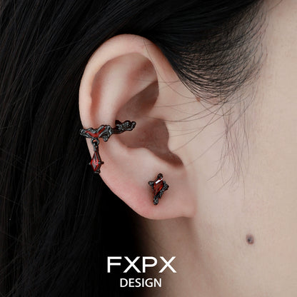 Dark Devil Heart Earrings
