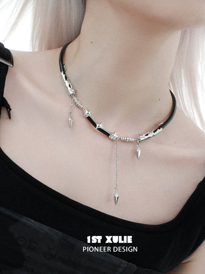 Midnight Talisman Leather Necklace