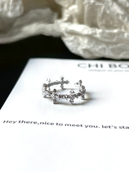 "Star Snow Night" Starburst Ring