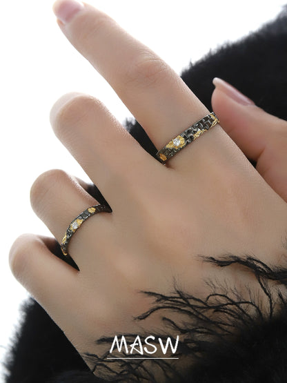 Retro Black Gold Ring