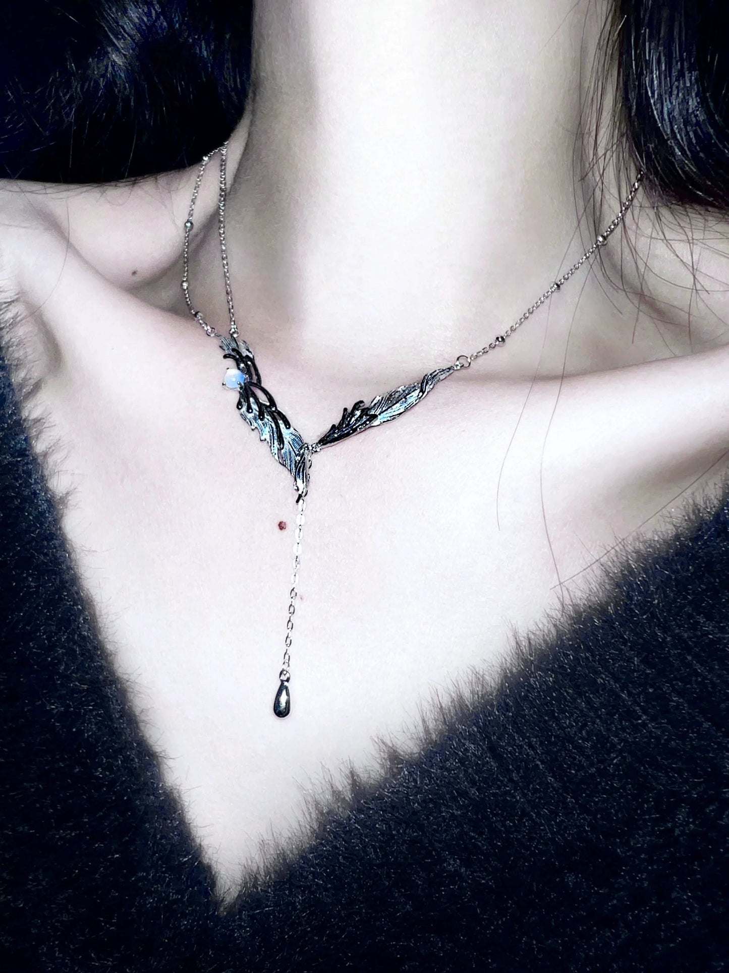 "Night Feather" Gothic Necklace